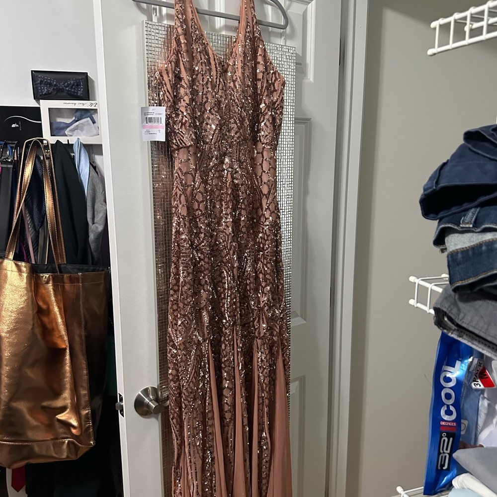 Prom/wedding guest Rose Gold Long Dress